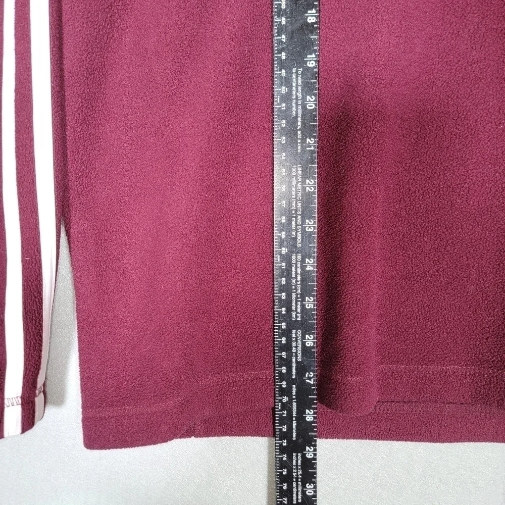 Adidas Mississippi State Bulldogs 1/4 Zip Fleece Pullover 3 Stripe Sleeve Size M